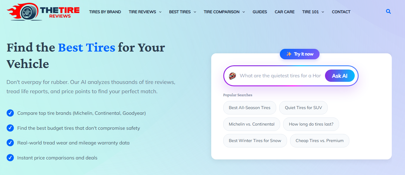 The Tire Reviews – US Tire Buying Guide & Affiliate Site