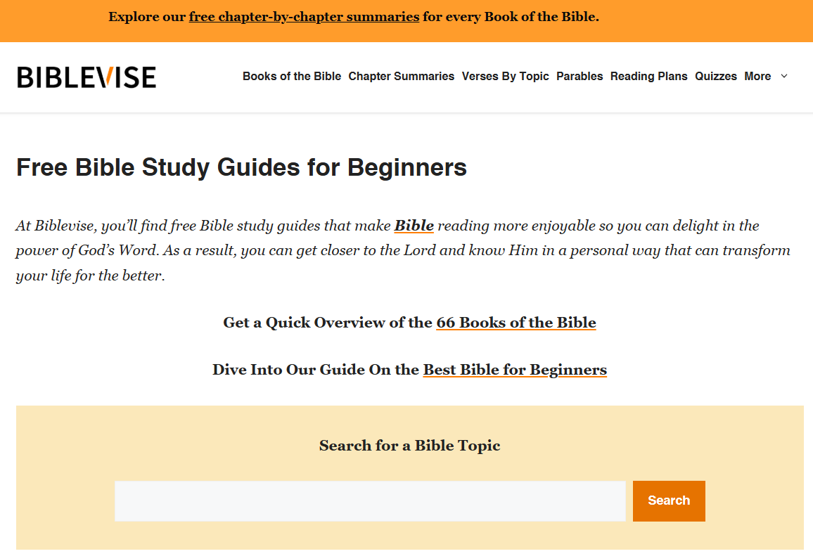 BibleVise.com – Christian Bible Study Content Site